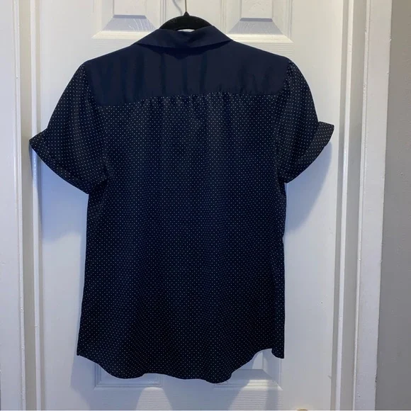 Ann Taylor Navy polka dot - Picture 2 of 6